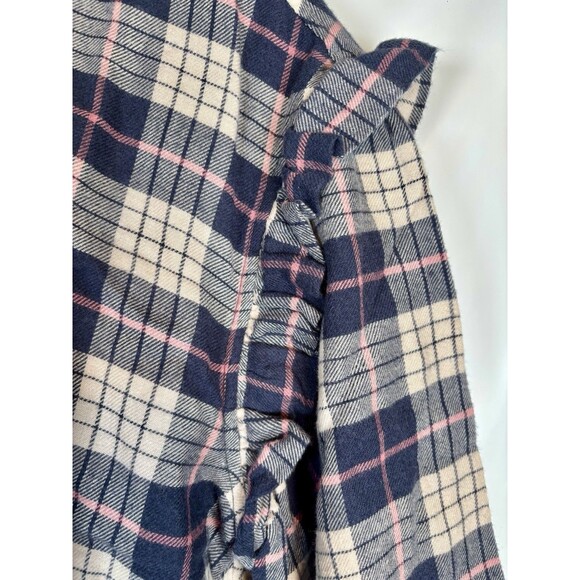 Rails Willow Almond Pink Navy Flannel Button Down Shirt Top Women’s Size Small - Picture 6 of 9